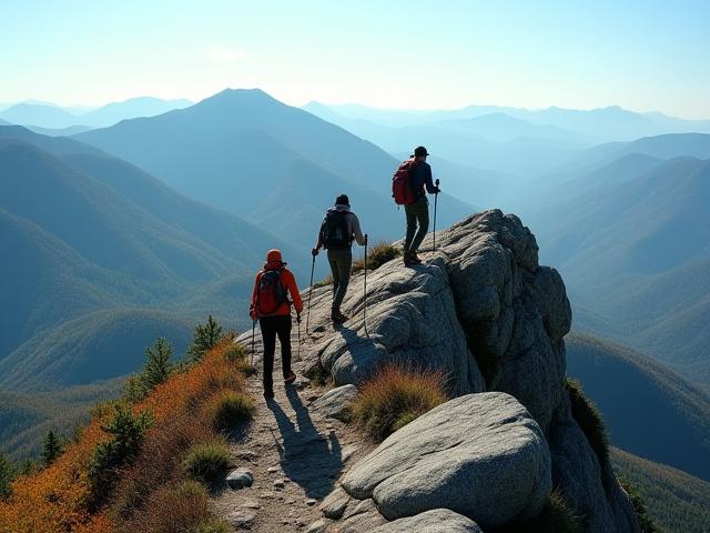 Hiking a ridge in the Catskill Mountains
