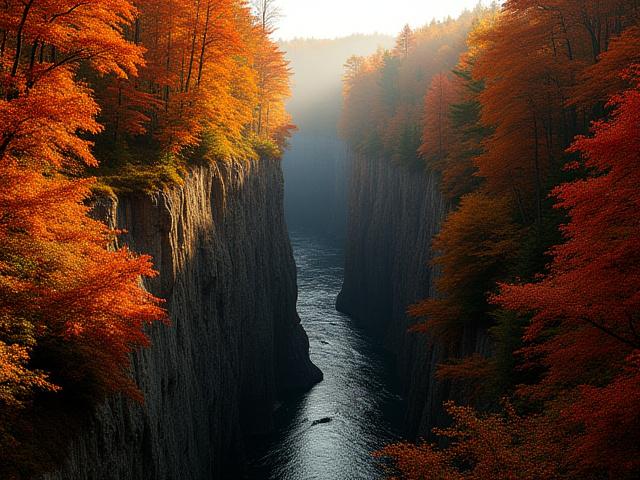 Stunning fall colors in a Catskills gorge